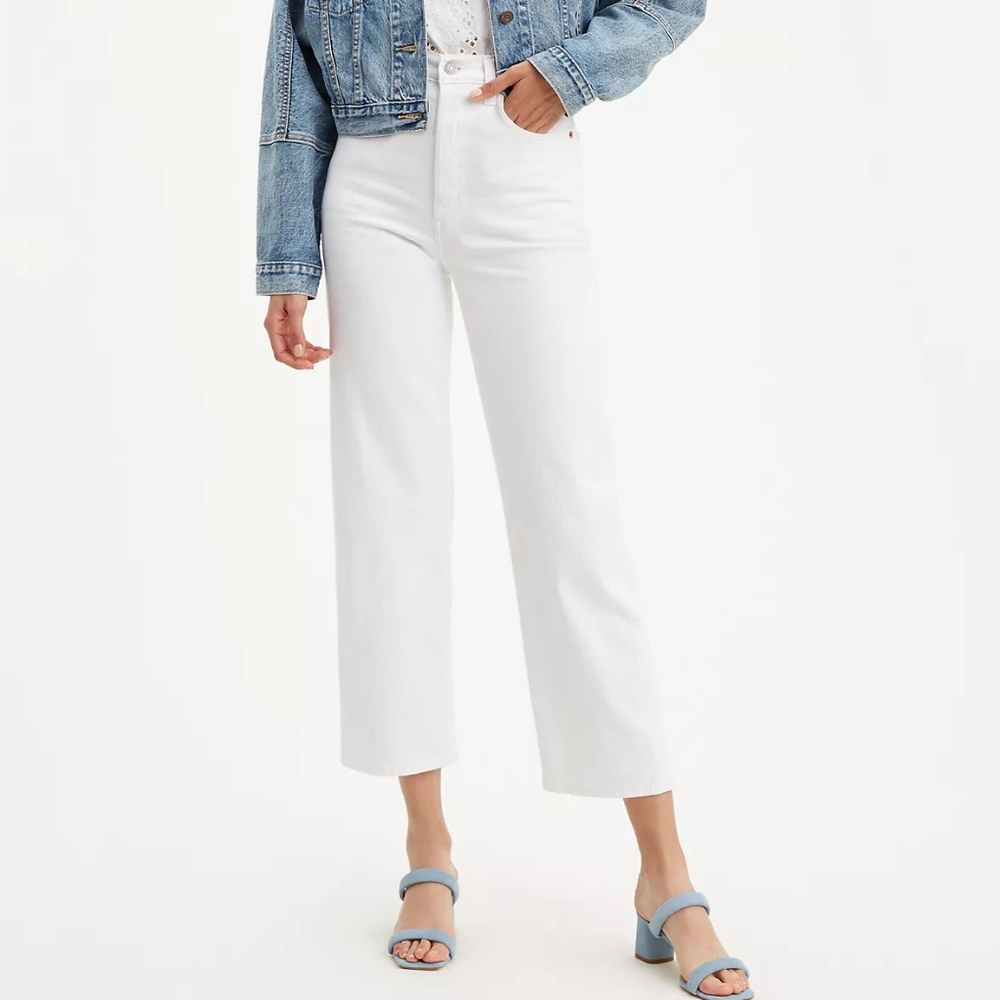 Levi's White Straight Ribcage Jeans | Sz 27
